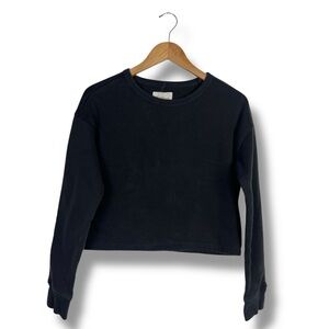 Up West Black Pullover Sweatshirt Heavyweight Boxy Elevated Basics S Minimalist